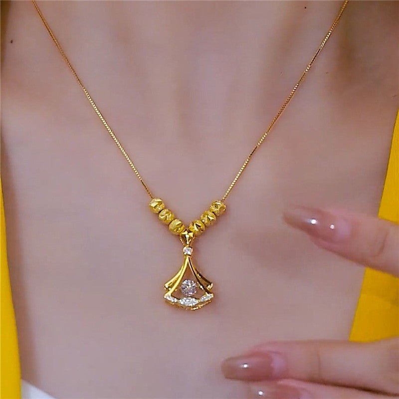 24K Gold Plated Fan Necklace