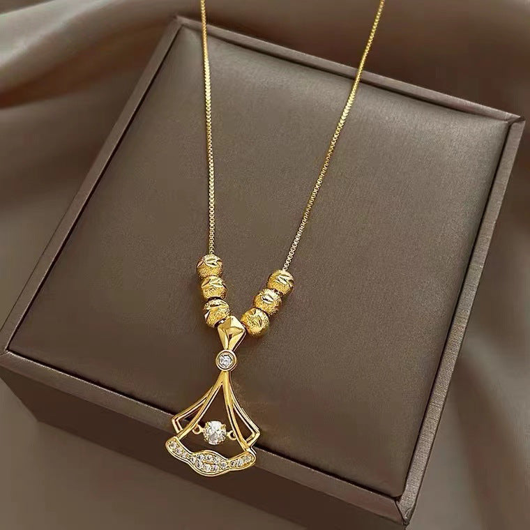 24K Gold Plated Fan Necklace